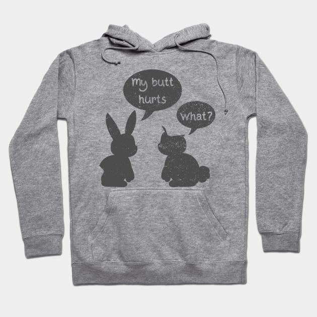 My Butt Hurts What? Funny Easter Bunny Conversation Easter Day Hoodie by ahmed4411